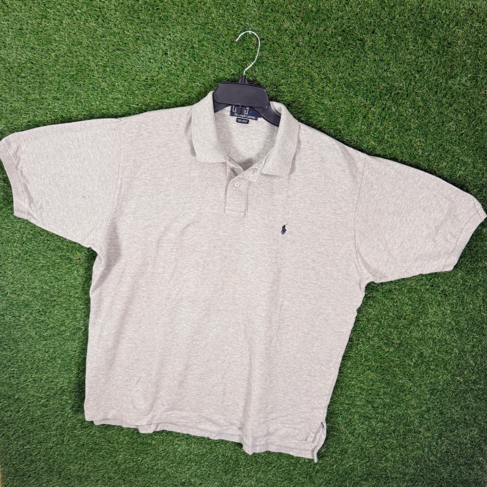 Polo Ralph Lauren Mens Heather Gray Short Sleeve Polo Shirt‎ XL Embroidered Pony